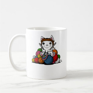 Cat Yarn Knitting Cute Kitten Pet Coffee Mug