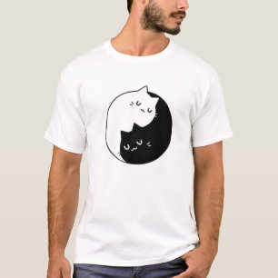 Cat Yin Yang Funny Cartoon Kitten Pet Lovers T-Shirt