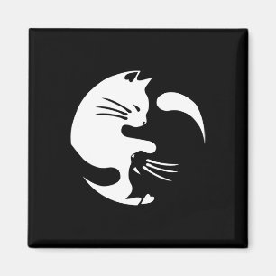 Cat Yin Yang Peace Loving Interconnected Gift Idea Magnet