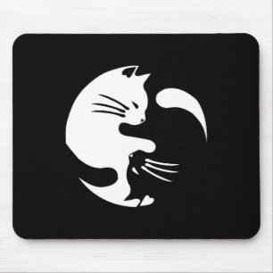 Cat Yin Yang Peace Loving Interconnected Gift Idea Mouse Mat