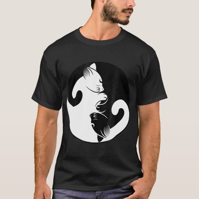 Cat Ying Yang   Cat lover  Women Men Kids Gift T-Shirt (Front)