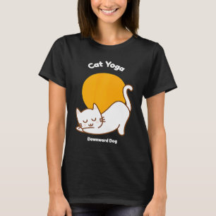 Cat Yoga Downward Dog Kitty Humour  Kitten Workout T-Shirt