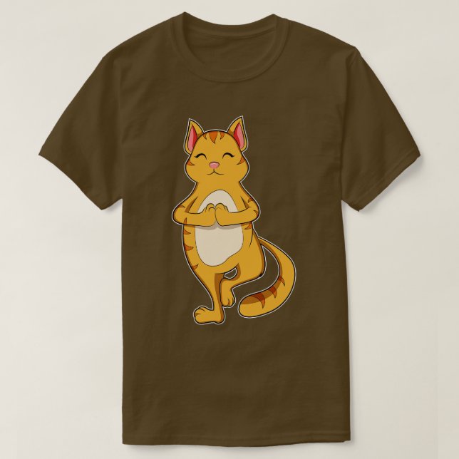 Cat Yoga Exercise T-Shirt (Design Front)