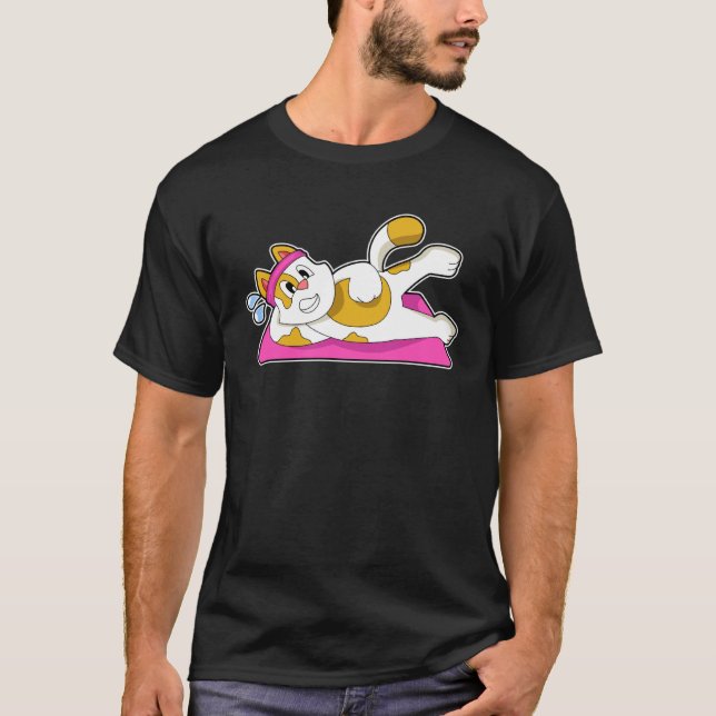 Cat Yoga Fitness Gymnastics T-Shirt (Front)