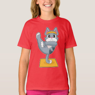 Cat Yoga Fitness Gymnastics T-Shirt
