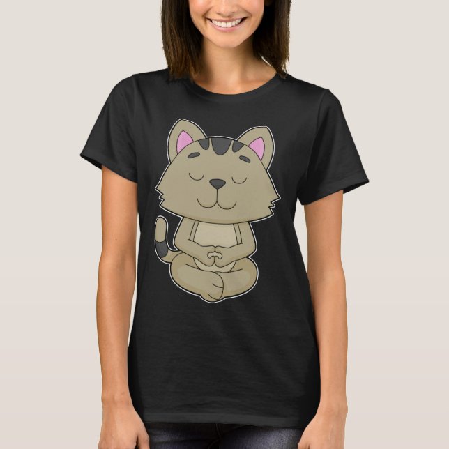 Cat Yoga Fitness Meditation T-Shirt