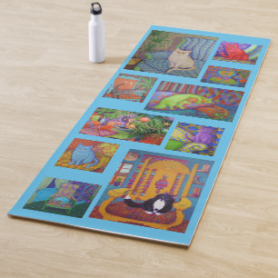 Cat Yoga Mat—blue Mat