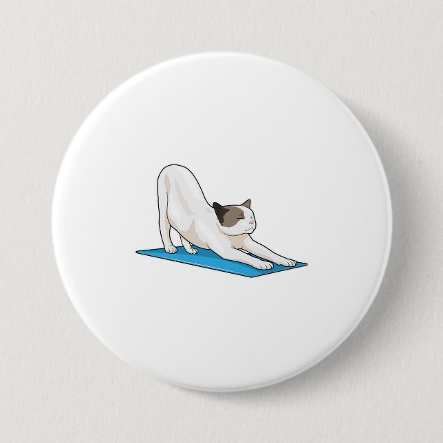 Cat Yoga Meditation Fitness 7.5 Cm Round Badge (Front)