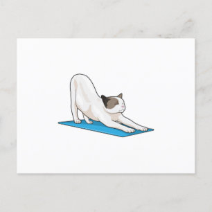 Cat Yoga Meditation Fitness Postcard
