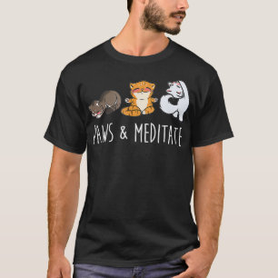 Cat Yoga Paws Meditate Cute Pet Gift 2 T-Shirt