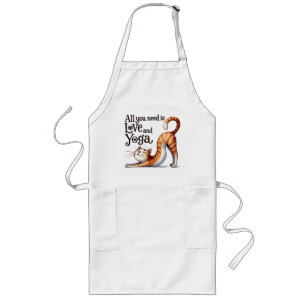 Cat Yoga Pose -All You Need Is Love and Yoga Long Apron