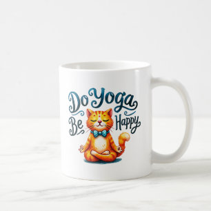 Cat Yoga Pose - Do Yoga, Be Happy Coffee Mug