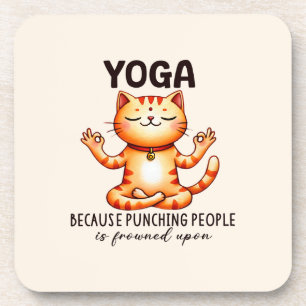 Cat Yoga Pose - Funny Yoga Coaster
