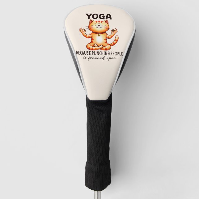 Cat Yoga Pose - Funny Yoga Golf Head Cover (Front)