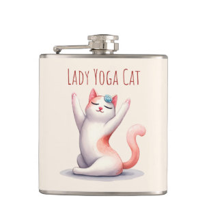 Cat Yoga Pose - Lady Yoga Cat Hip Flask