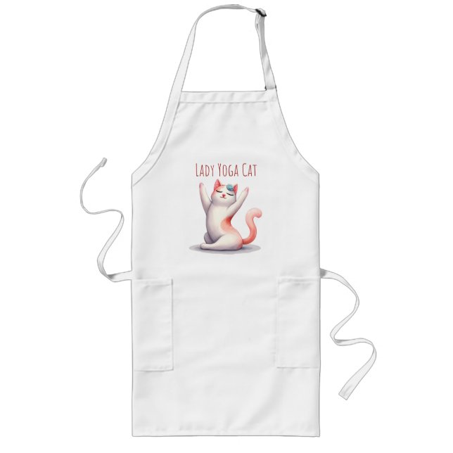 Cat Yoga Pose - Lady Yoga Cat Long Apron (Front)