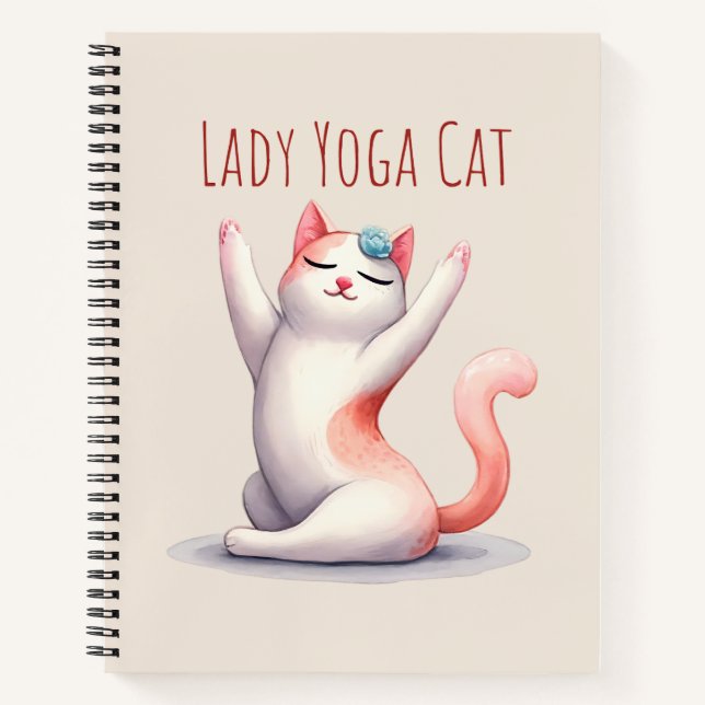 Cat Yoga Pose - Lady Yoga Cat Notebook (Front)