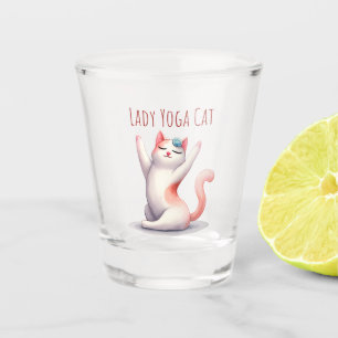 Cat Yoga Pose - Lady Yoga Cat Shot Glass