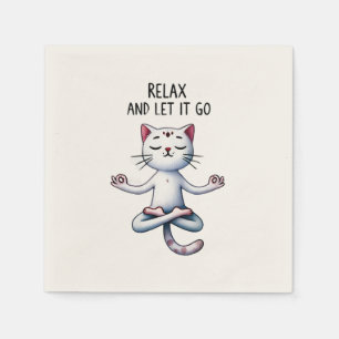 Cat Yoga Pose - Relax and Let It Go Napkin