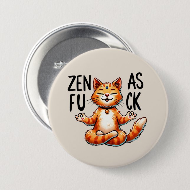 Cat Yoga Pose - Zen 7.5 Cm Round Badge (Front & Back)