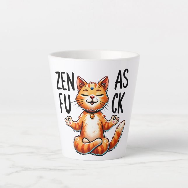 Cat Yoga Pose - Zen Latte Mug (Front)