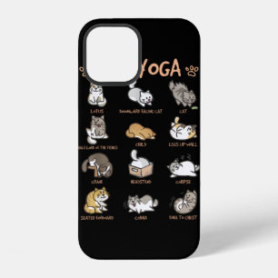 Cat Yoga Poses Cats Practicing Mindfulness Meditat iPhone 12 Case