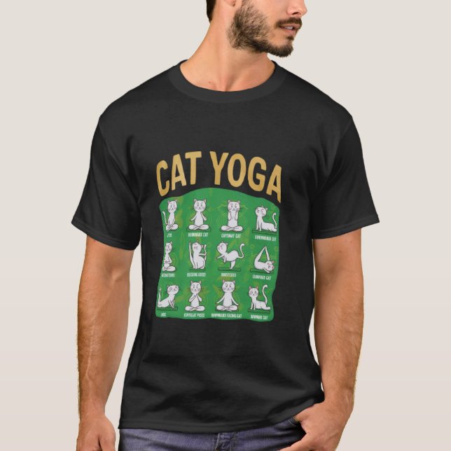 Cat Yoga Poses Cats Practicing Mindfulness Meditat T-Shirt (Front)