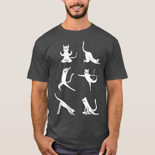 Cat Yoga Poses Funny Cute Yogi Meditation Namaste T-Shirt