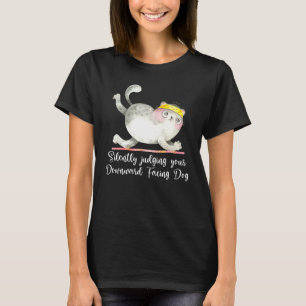 Cat Yoga Quotes Silently Judging T-Shirt