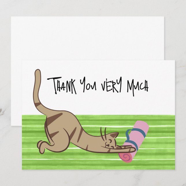 Cat Yoga Thank you card for cat Lovers (Front/Back)