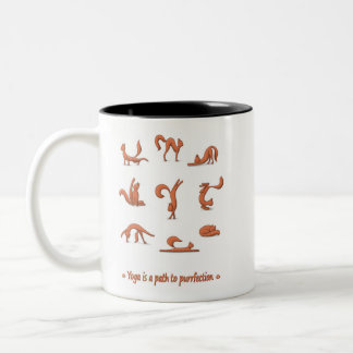 Cat Yoga Two-Tone Coffee Mug