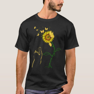 Cat You Are My Sunshine Sunflower Butterfly T-Shirt
