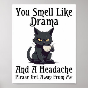 Cat You Smell Like Drama And A Headache Please Get Poster