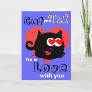Cat You Tail I'm in Love With You Holiday Card