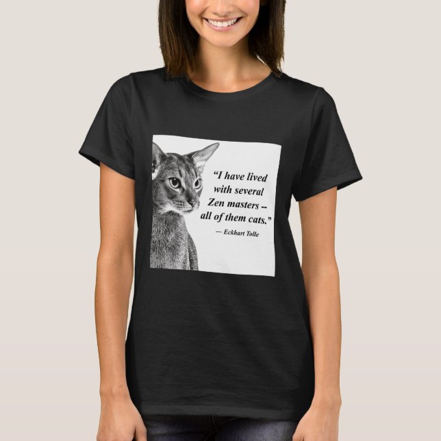 Cat Zen Master Eckhart Tolle T-Shirt (Front)