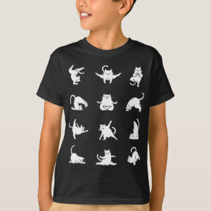 Cat Zen Meditation Yoga Pose Gym Asana Sport Fitne T-Shirt