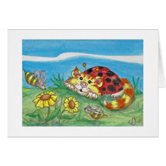 CatABug Cat Ladybug Bumble Bee Mice & Flower Art