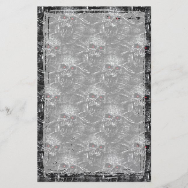 Catacombs Gothic Skull Stationery (Front)