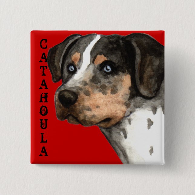 Catahoula Colour Block 15 Cm Square Badge (Front)