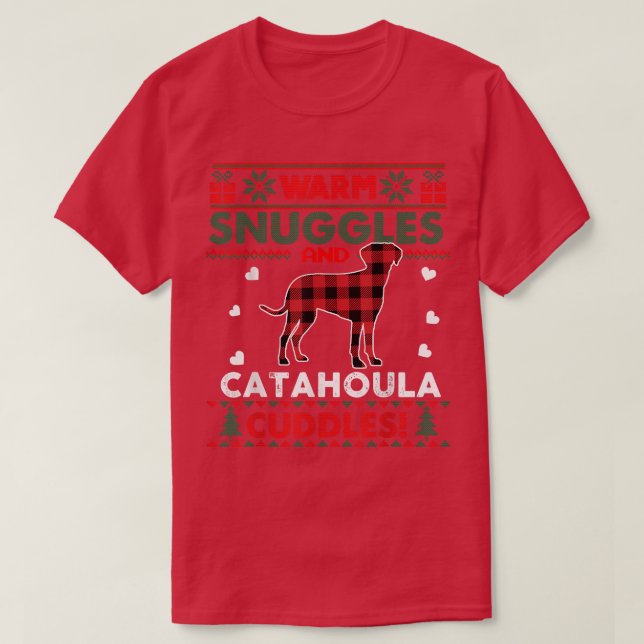 Catahoula Dog Lover Family Pajama Dog Ugly Christm T-Shirt (Design Front)