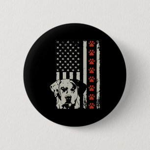 Catahoula Leopard Dog American Native Dog US Flag 6 Cm Round Badge