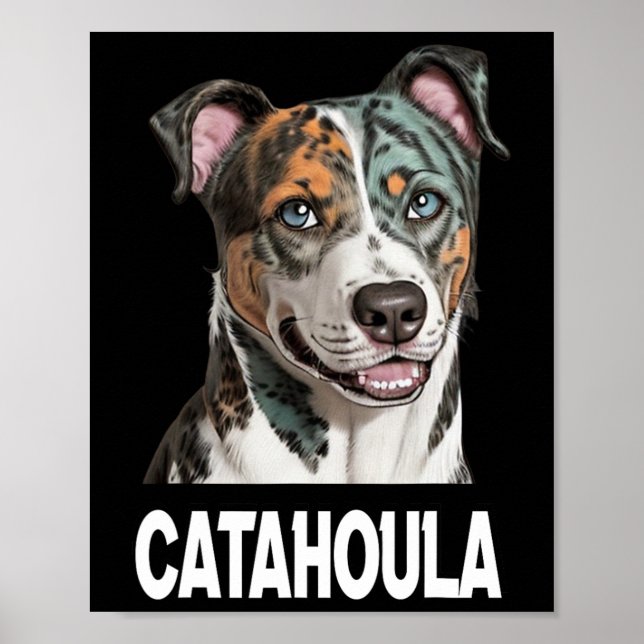 Catahoula Leopard Dog Art Pet Lovers For Men Women Poster (Front)