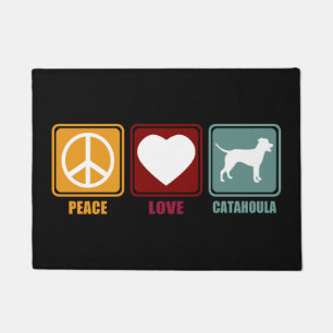Catahoula Leopard Dog Breed Peace Love Gift Doormat