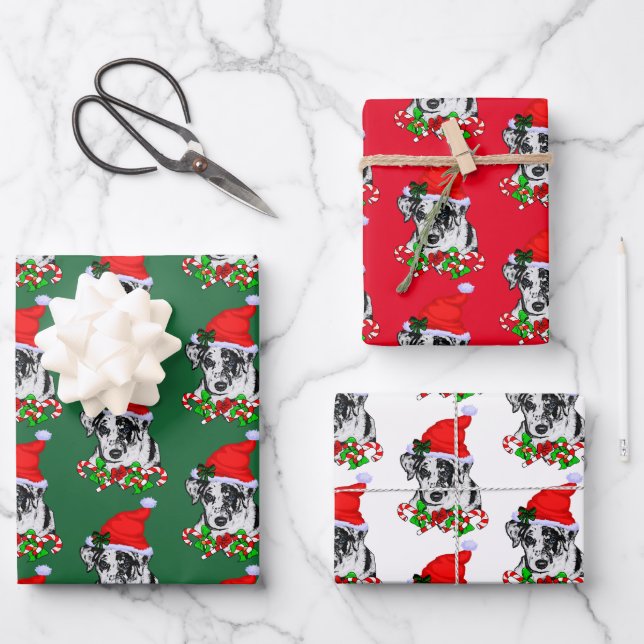 Catahoula Leopard Dog Christmas Wrapping Paper Sheet (Front)