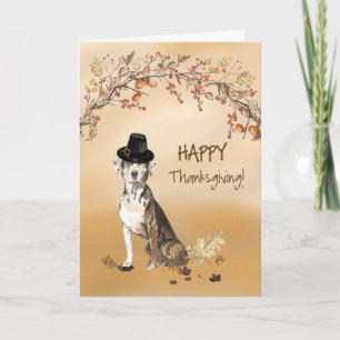 Catahoula Leopard Dog Funny Hat Thanksgiving Card