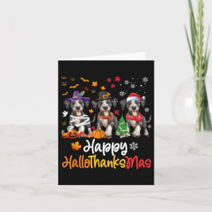 Catahoula Leopard Dog Halloween Christmas Hallotha Card