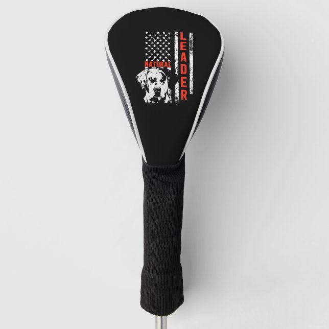 Catahoula Leopard Dog us Flag Natural Leader Dog Golf Head Cover (Front)