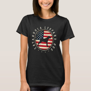 Catahoula Leopard Dog Usa Flag 4th July Dog Mum Da T-Shirt
