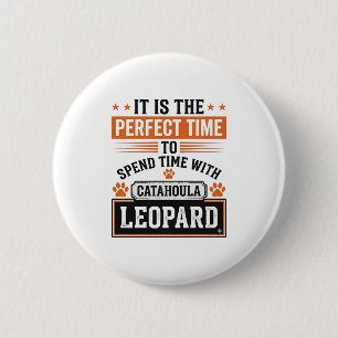 Catahoula Leopard Dog Vintage Time Shirt Design_1 6 Cm Round Badge