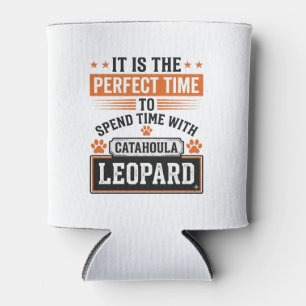 Catahoula Leopard Dog Vintage Time Shirt Design_1 Can Cooler